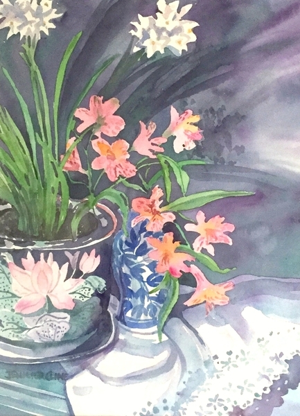 :: SOLD :: Paperwhites and Eyelet