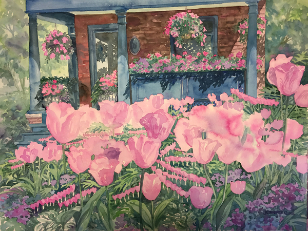 :: SOLD :: Tulips & Bleeding Hearts